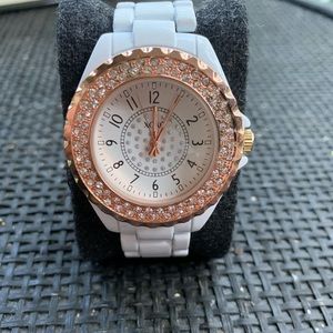 Xoxo rose gold rhinestone watch